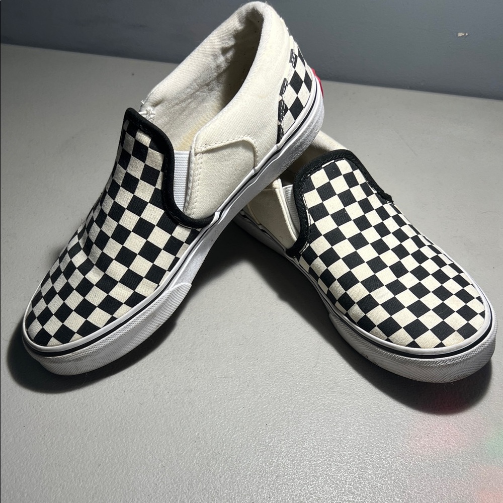 Vans Black and White Checkered Slip-Ons